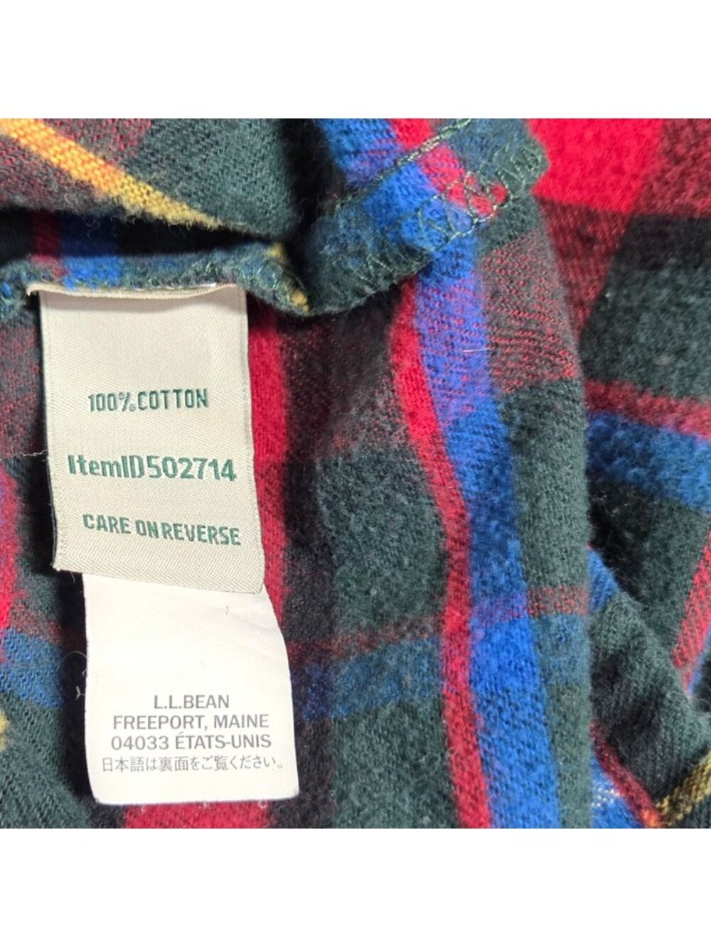 LL Bean Nightgown Womens Large Red Scotch Plaid Pintuck Flannel Holiday Cottage - Picture 6 of 8